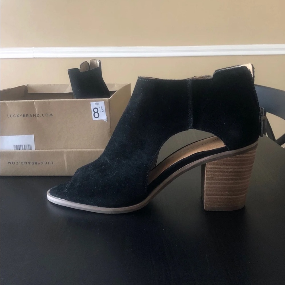 Lucky brand open toe booties